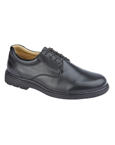 Roamers Extra Wide Fit Lace Up Leather Shoes Black